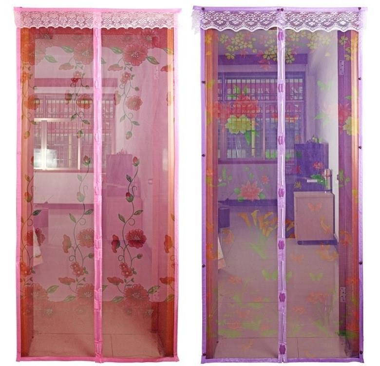 

Москитная сетка-шторка на магнитах, с рисунком 100*210 см, Разные цвета