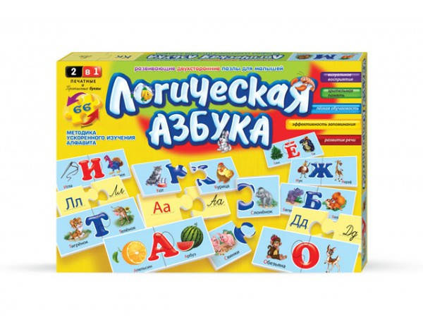 

Детские развивающие пазлы Логическая азбука 2620DT двухсторонние от LamaToys