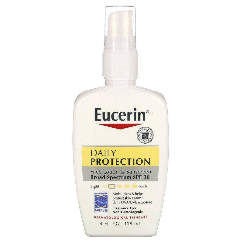

Увлажняющий лосьон для лица ежедневная защита от солнца SPF 30 без запаха, 118мл Eucerin