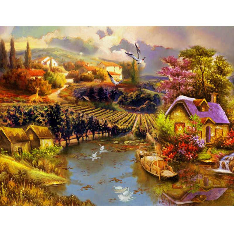 

Алмазная мозаика Деревенские сады 30*40см без рамки 40*8*5см (H8300)