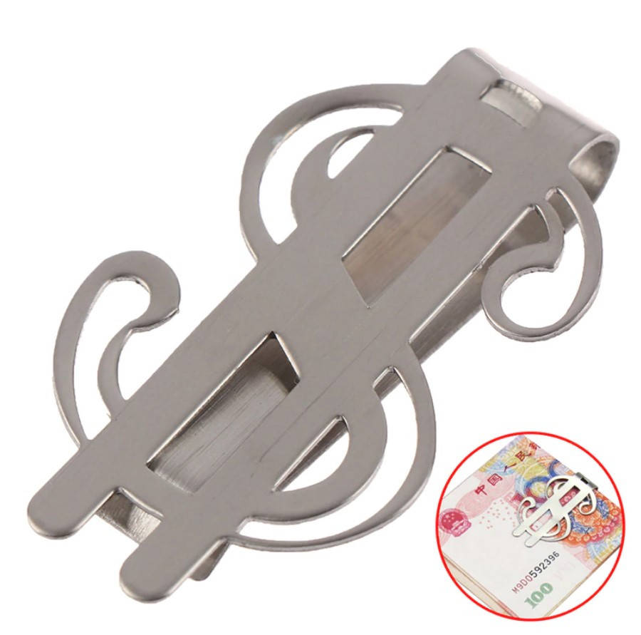 

Зажим для денег из стали в виде Доллара, Серебряный