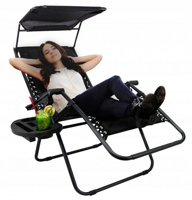 

Шезлонг GardenLine BLACK до 120 кг.!