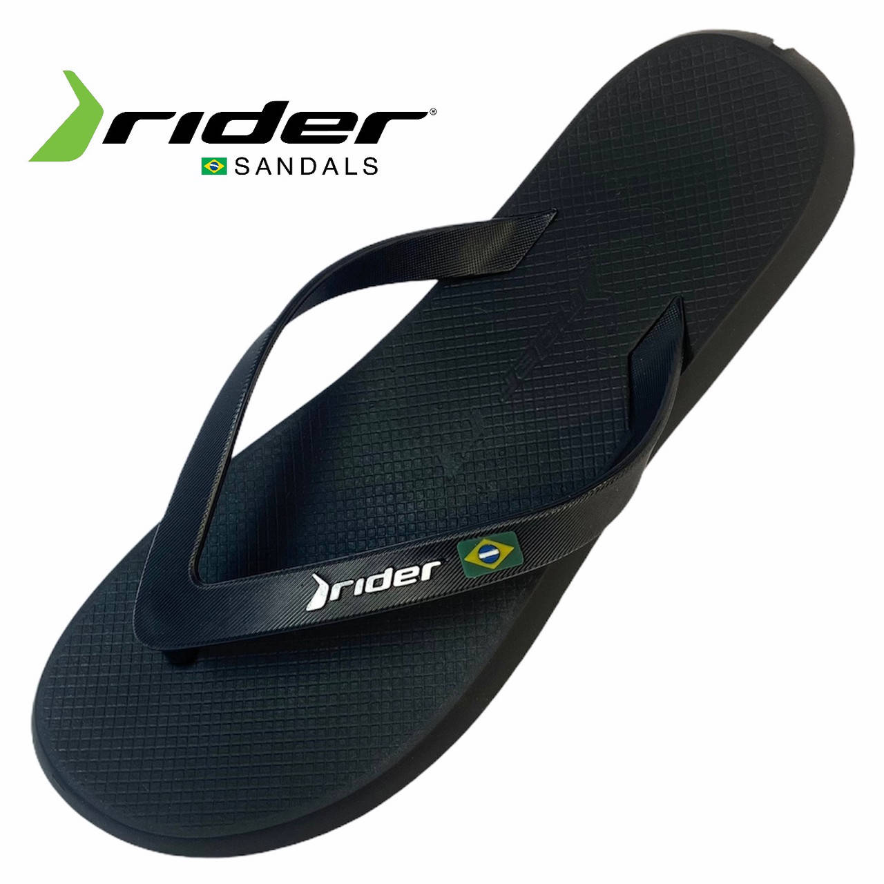 

Вьетнамки мужские черные удобные летние пляжные шлепанцы сланцы Rider 10594-20780 46