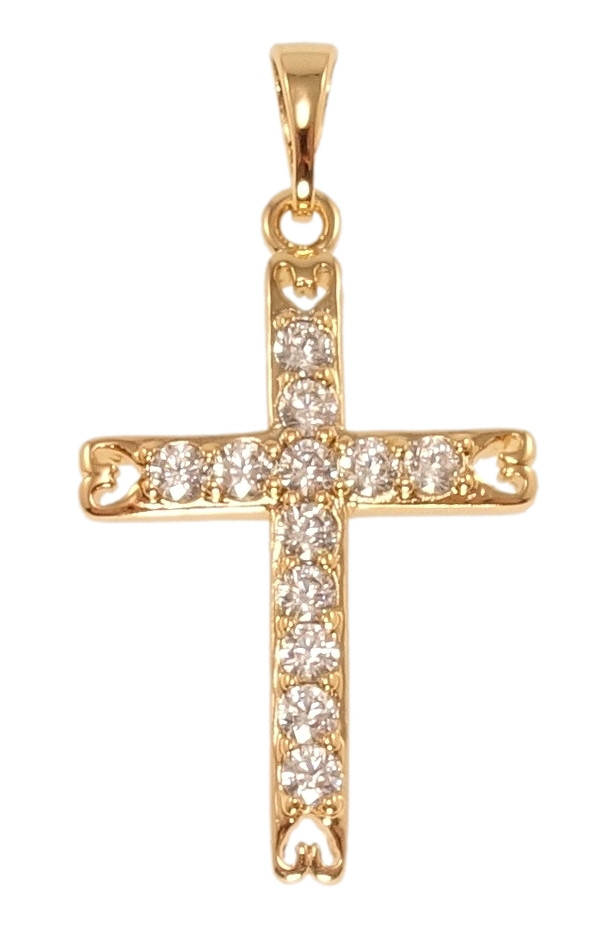 

Кулон Xuping Позолота 18K "Декоративный Крест с инкрустацией цирконием"