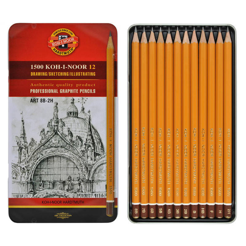 

Карандаши графитные 1500 Art, 8В-2Н, 12 шт.