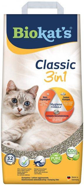 

Бентонітовий наповнювач для кошачого туалету Biokats Classik (3in1) 10 кг