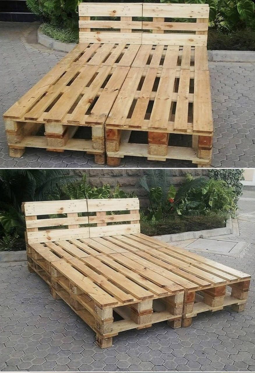 

Кровать из pallet, поддонов , эко дерево