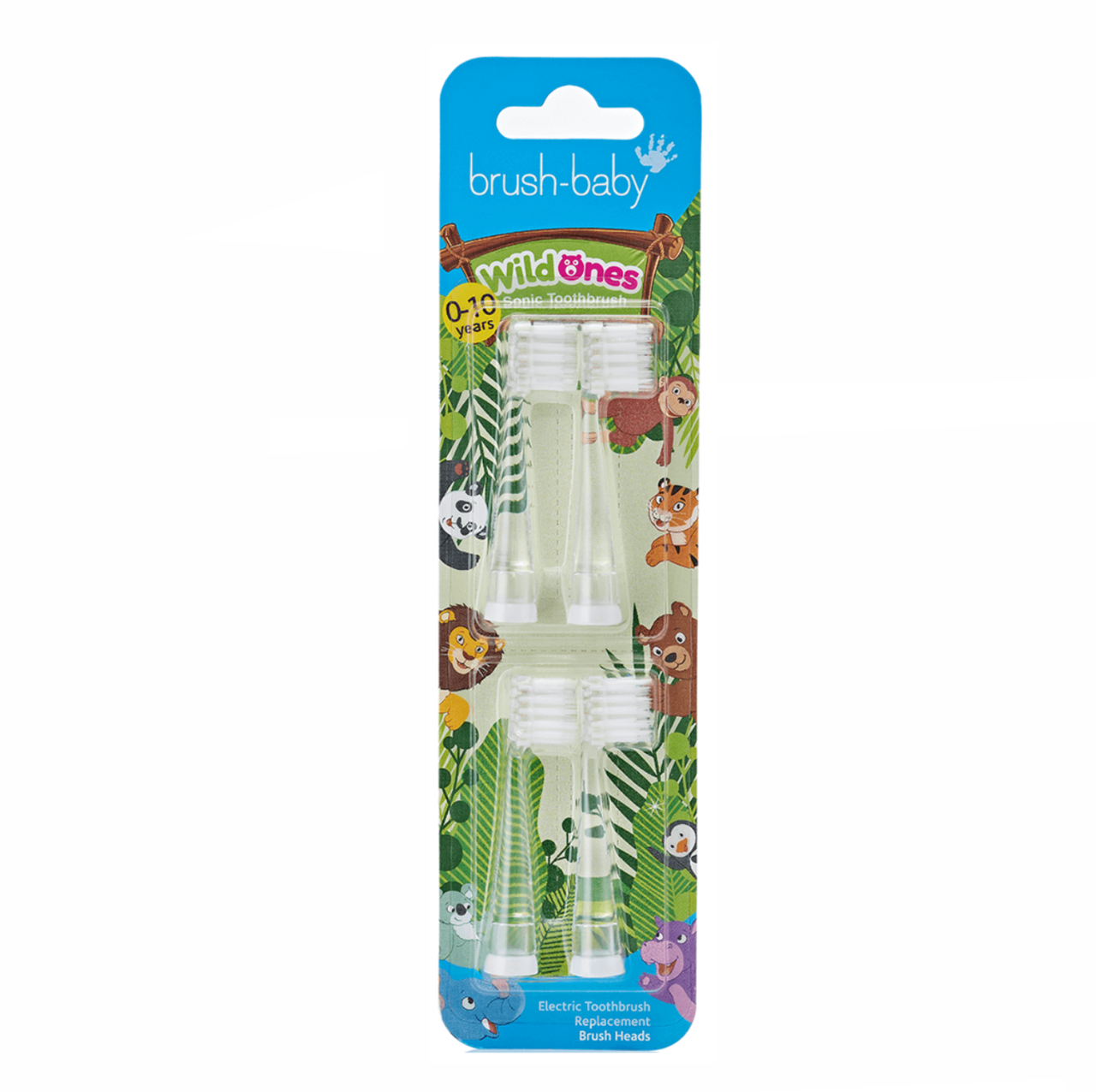 

Сменные насадки для зубной щетки Brush-Baby Sonic WildOnes от 0 -10 лет