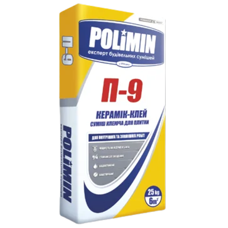 

Клей для плитки Полимин П-9 (25 кг) Polimin