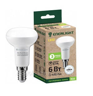 

Рефректорна Лампа светодиодная ENERLIGHT R50 6Вт 4100K E14 Ш.К. 4823093500365