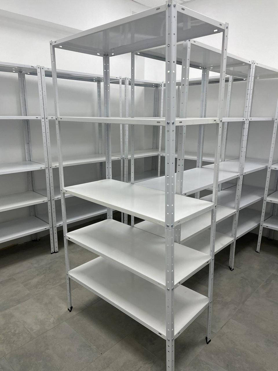 

БУ Полочный стеллаж 1840х950х440, 5 металлических полок, окрашенный, для гаража, подвала, кладовки со скидкой