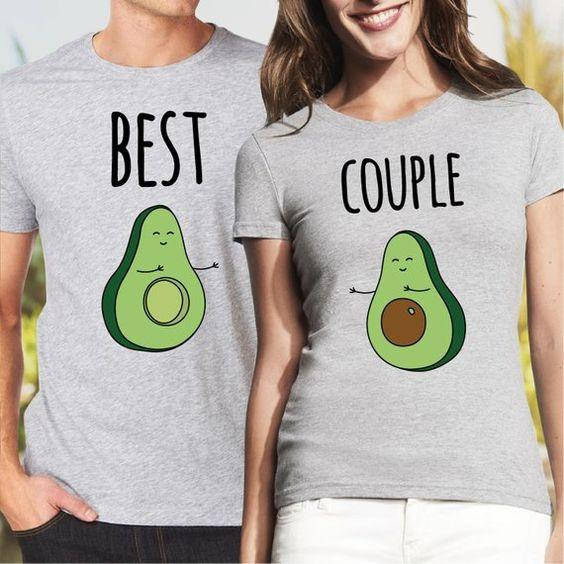 

Футболки парные с принтом Авокадо Avocado Печать на парной одежде Серые Размер