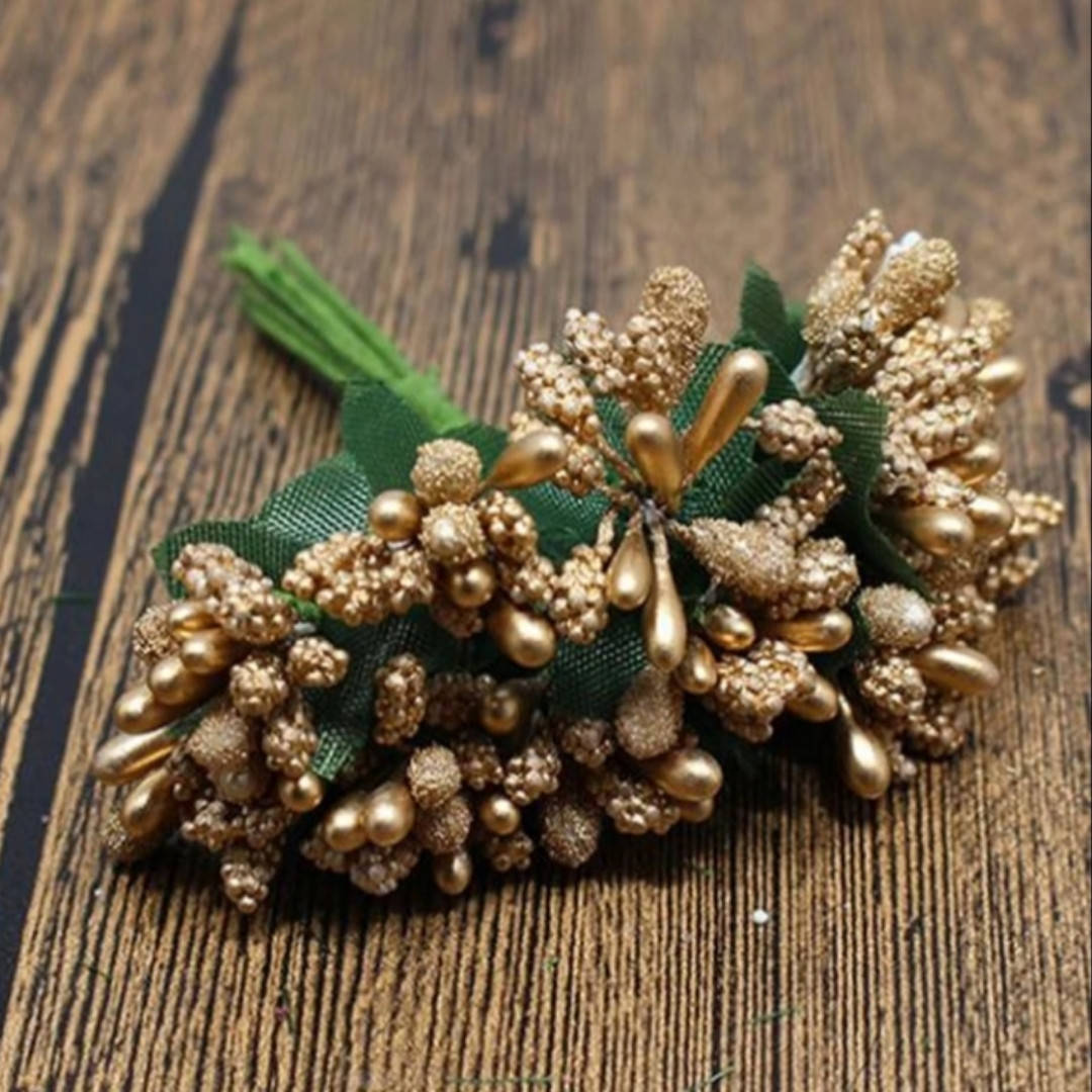 

Тычинки на веточках (незабудки) золотые