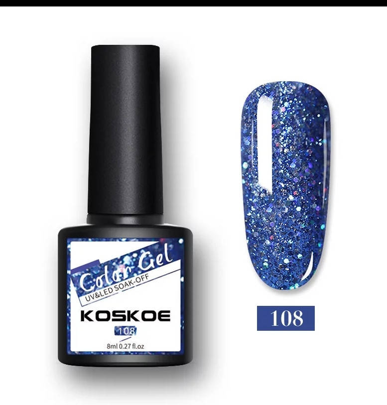 

8мл. Гель лак Color Gel Koskoe УФ UV, для маникюра, ногтей под лампу Синий 108