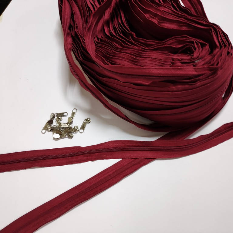 

Молния рулонная, цвет: бордо (застежка для чехла), Бордовый