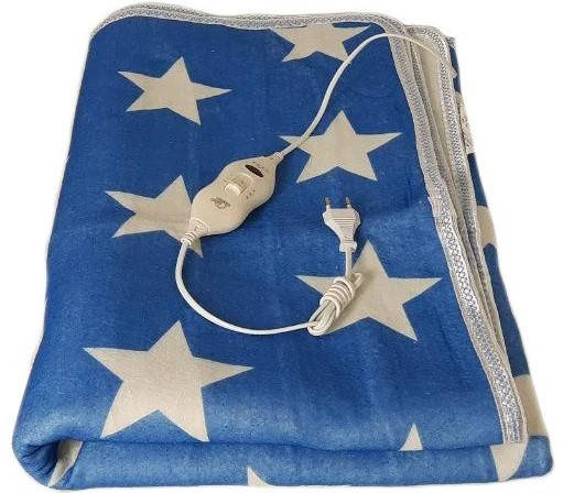

Простынь 150х120 см с подогревом Electric Blanket синяя с белым