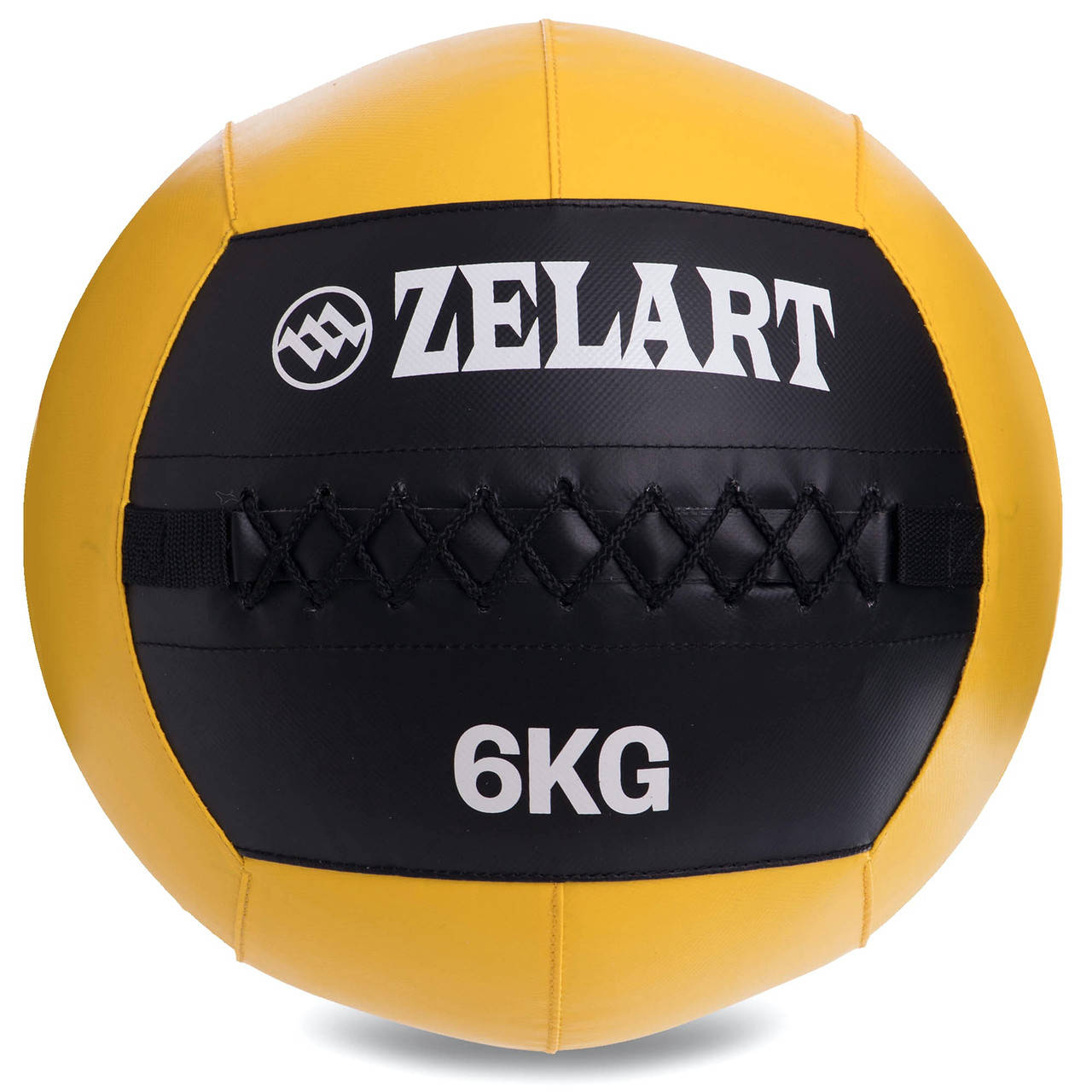 

Мяч набивной для кросфита волбол WALL BALL Zelart FI-5168-6 6кг черный-желтый