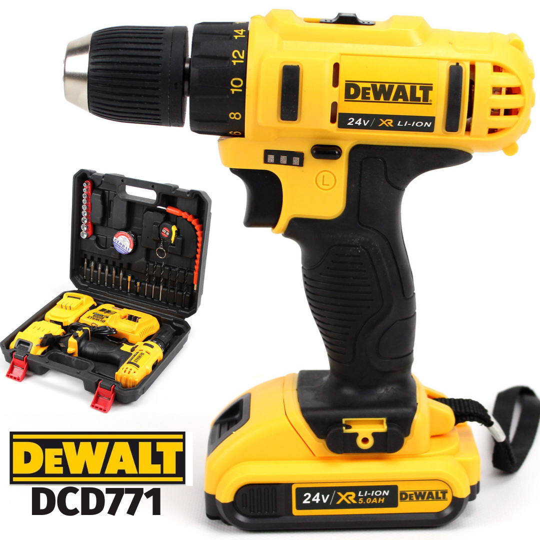 

Ударный шуруповерт аккумуляторный Dewalt dcd 771 24v Дрель-шуруповерт с набором инструментов Деволт