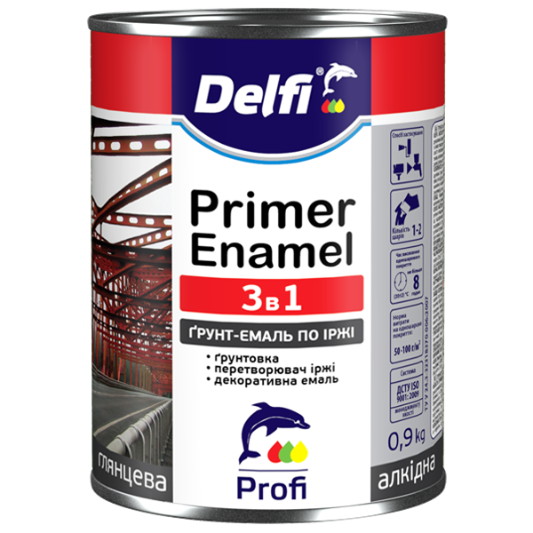 

Грунт-эмаль 3 в 1 TM "Delfi" красная - 2,8 кг.