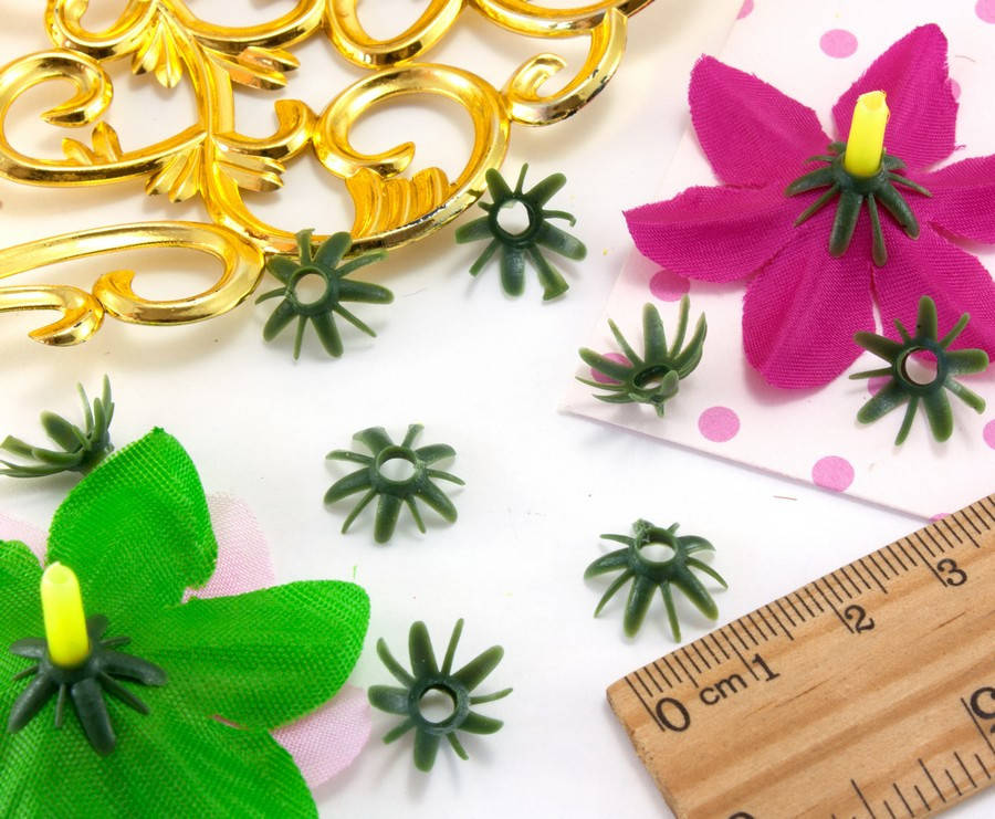 

(10 ГРАММ≈200шт) Основа-зажим для тычинки гвоздик Ø18мм Цвет - на фото