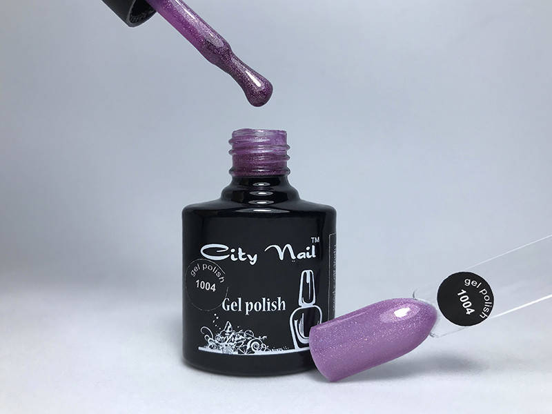

Гель-лак CityNail 1004 сиреневый гель лак для ногтей с мерцанием блестками микроблеском шиммером глиттером