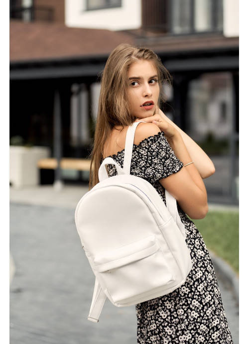 

Стильный женский рюкзак из экокожи Sambag Brix RSH белый 32, 25, 12
