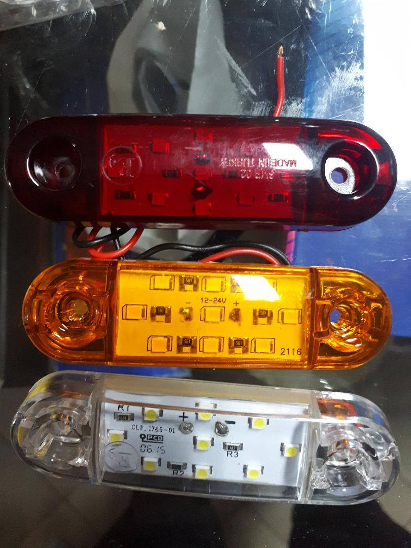 

Габаритные огни для грузовиков Полоска 9 диодов желтые 12-24V, Фонарь габаритный прицепа, габариты