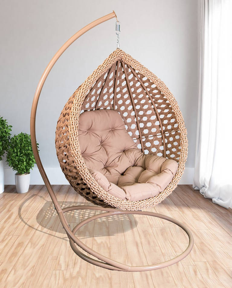 

Подвесное кресло кокон Колибри Премиум Бежевое