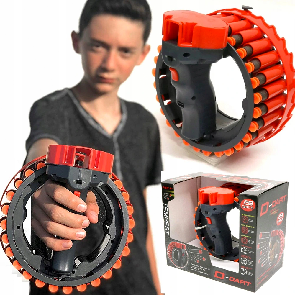 

Игрушечное оружие Growler H01 28 зарядов / Автоматический бластер пулемет, Черный