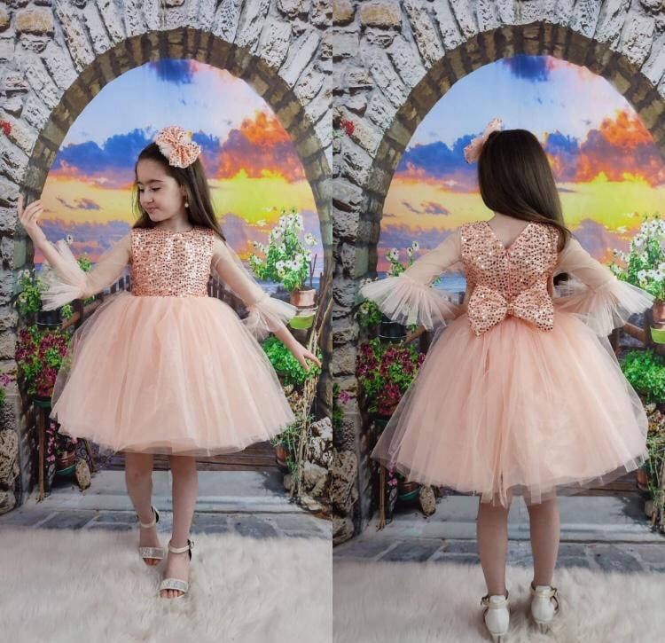 

Нарядное детское платье 6-10 лет Праздничное детское платье с пышной юбкой, Розовый