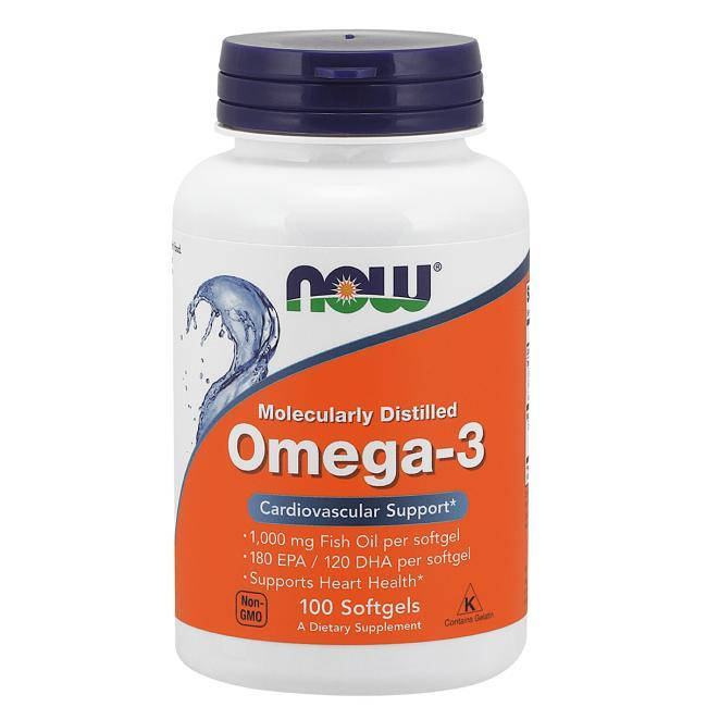 

Омега 3, OMEGA-3, Now Foods, 100 капсул
