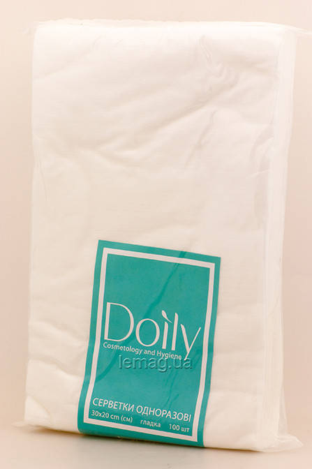 

Doily Салфетки 30см х 20см спанлейс, упаковка 100 шт - Гладкие, Белый