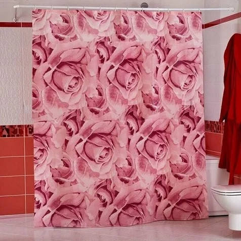 

Шторка для душа Miranda ROSES розовый (180х200см)