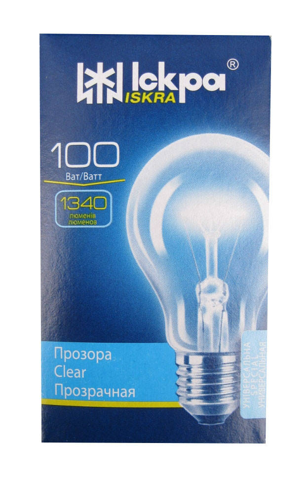 

Лампа накаливания (ЛОН) 100 Вт цоколь Е27 "Искра" Львов в коробочке