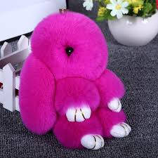 

Брелок меховый Кролик Rex Fendi, Малиновый