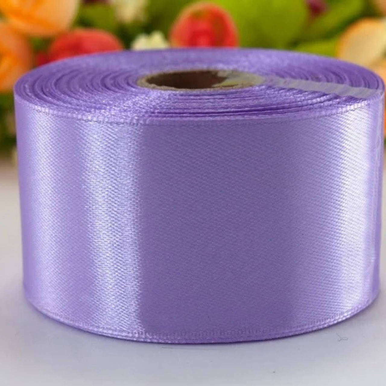 

Атласная лента 40 мм (23 м.) сирень