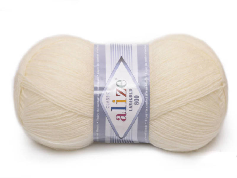 

Alize LanaGold 800, молочный №62