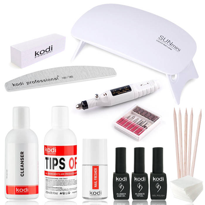 

Набор для покрытия ногтей гель-лаком KODI "Standart Sun MIni" +портативная фрезер-ручка для маникюра