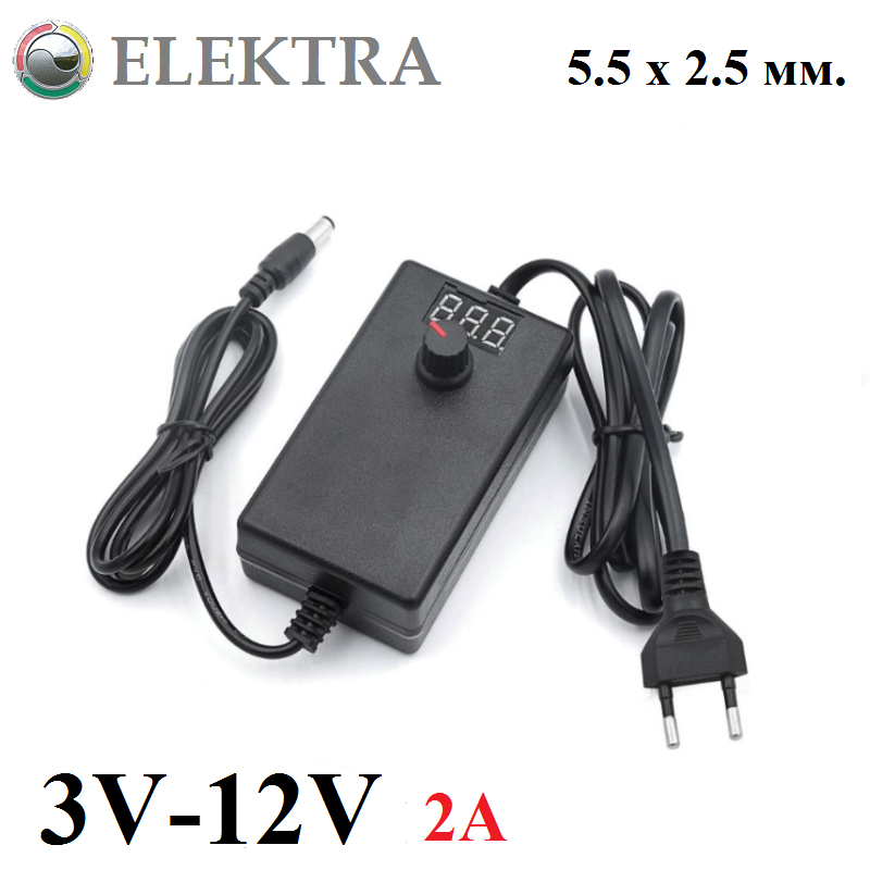 

Регулируемый блок питания AC 220V / DC 3V-12V, ток - 2А