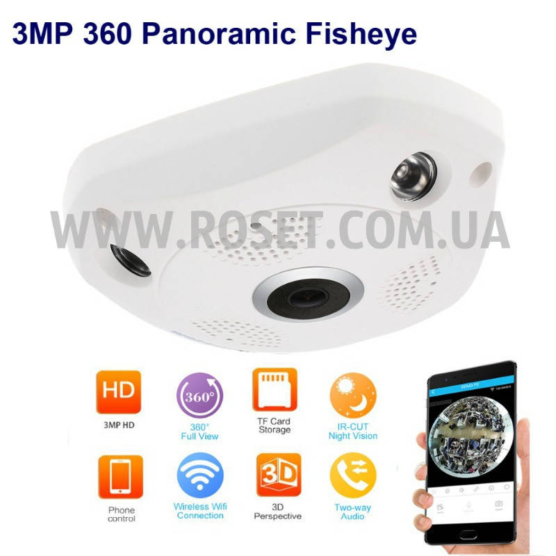 

Панорамная камера видеонаблюдения - VR CAM 360 Panoramic Camera