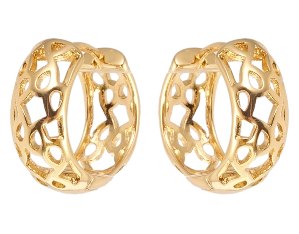 

Серьги Xuping Позолота 18K колечки "Резной орнамент"