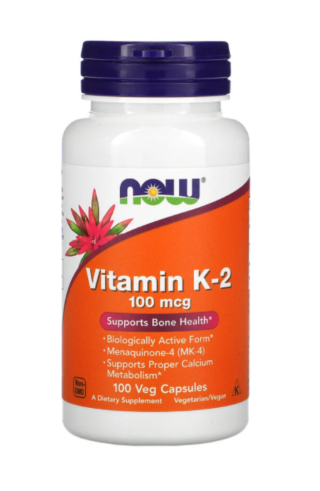 

Витамин К-2, Vitamin K-2, Now Foods, 100 мкг, 100 капсул
