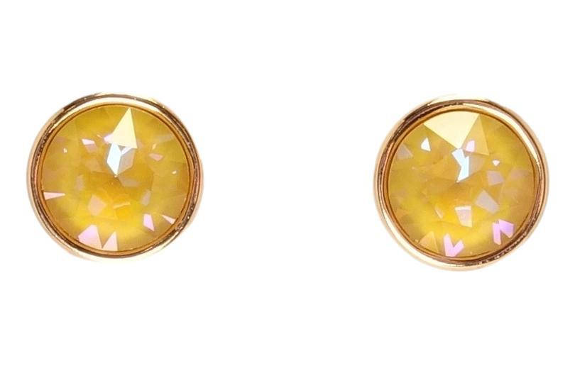 

Серьги Xuping Позолота 18K с кр-ми Swarovski гвоздики "Кристалл Sunshine Delite в ободковой оправе" ø 10мм
