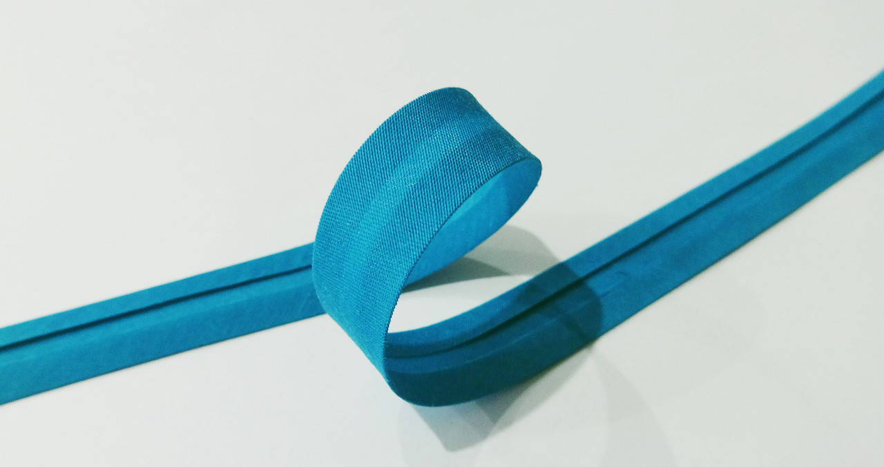 

Косая бейка матовая (236) 15 мм, бирюза, Бирюзовый