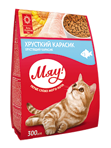 

«МЯУ» полнорационный сухой корм с хрустящим карасем 1