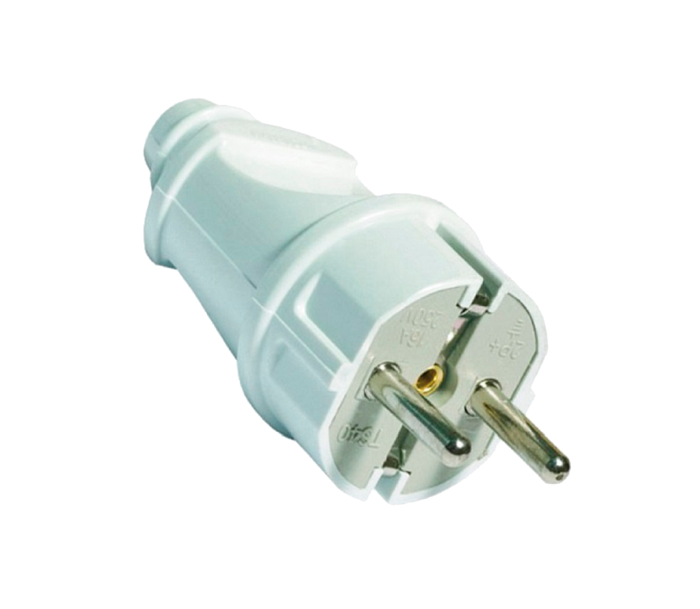 

Вилка В 16 евро OREL прямая с заземлением белая (Турция) TechnoSystems TNSy5502501