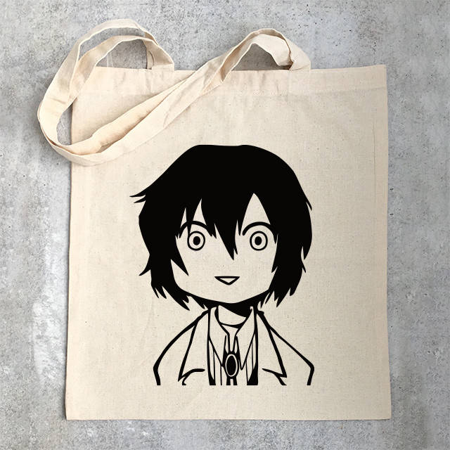 

"Осаму Дазай (Проза бродячих псов / Bungo stray dogs)" эко сумка шоппер хлопковая с рисунком, Бежевый