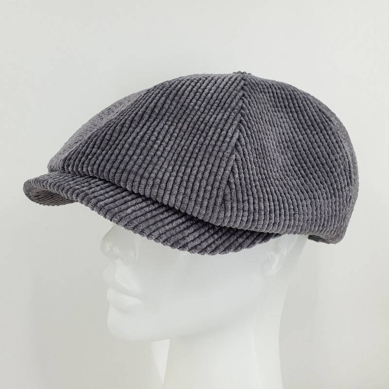 

Кепка восьмиклинка хулиганка вельветовая серая 58, Серый