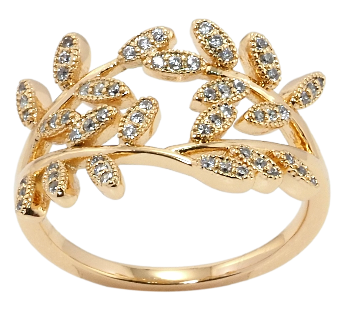 

Кольцо Xuping Позолота 18K "Веточки с цирконием" р.17