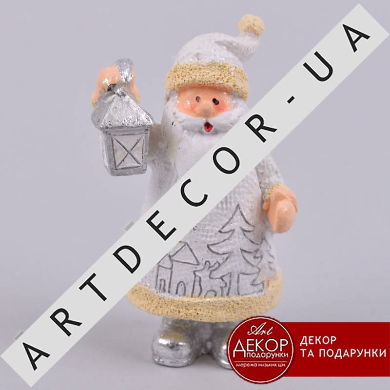 

Статуэтка дед мороз белый с фонариком